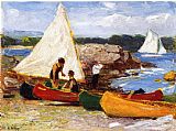 Canoes and Sailboats by Edward Henry Potthast